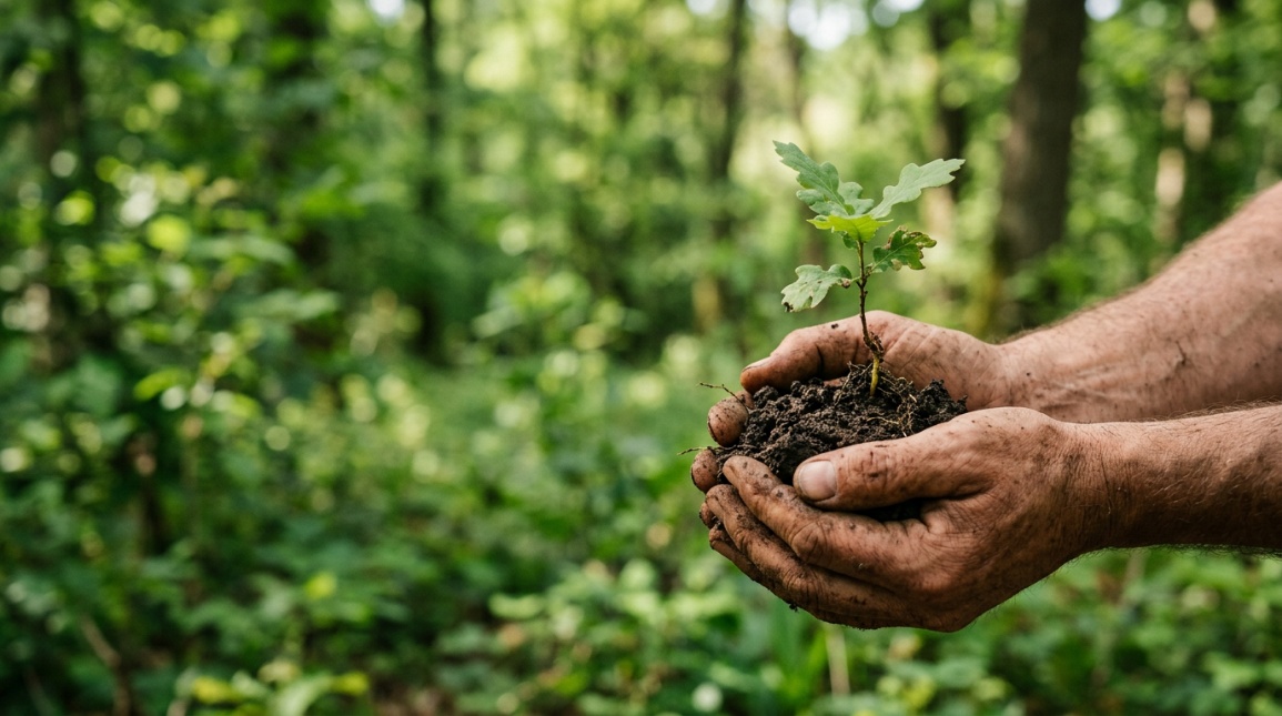 Muda de planta nativa — restauração ecológica e PRAD