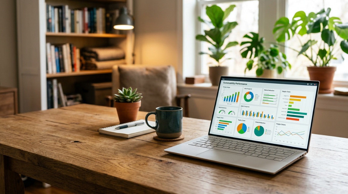 Dashboard com dados de sustentabilidade — relatório ESG